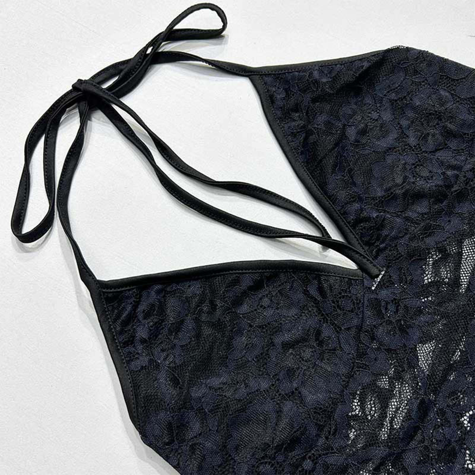 thumbnail image 4 of Conjunto de top con espalda transparente y falda lápiz para mujer - Contraste de malla bordada - Atractivo atuendo de club - Falda corta con detalle en la cintura, 4 of 8